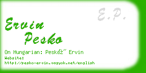 ervin pesko business card